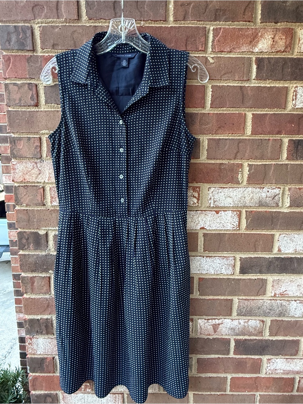 Tommy Hilfiger Polka Dot Sleeveless Shirt Dress size S/P